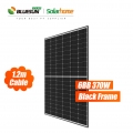 لوحة شمسية من السيليكون بإطار أسود عالي الكفاءة من Bluesun الولايات المتحدة الأمريكية 370 وات لوحة شمسية سوداء 370WP ألواح شمسية أحادية البلورية