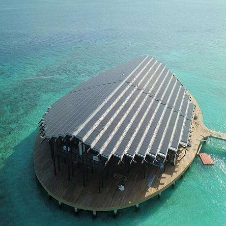 لوحة السقف الشمسية maldives اكتمال منتجع الشمسية وافتتح
