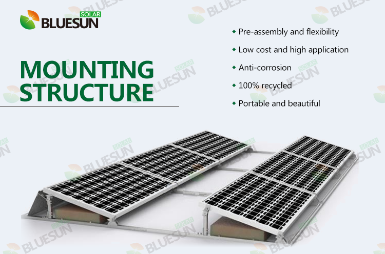 flat roof mounting structure system