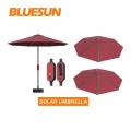 Bluesun 10 قدم 360 ° الجدول جولة مظلة تعمل بالطاقة الشمسية LED فناء أوفست المظلات الشمسية
