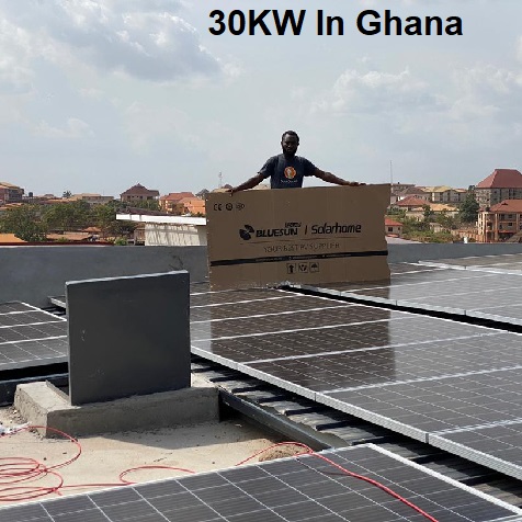النظام الشمسي Bluesun 30KW في غانا