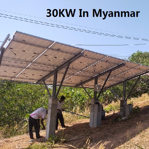 نظام الطاقة الشمسية الأرضية bluesun 30KW في ميانمار