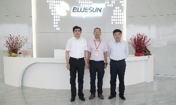 مدير مقاطعة تشينغهاى وزارة التجارة جاء لزيارة Bluesun الشمسية