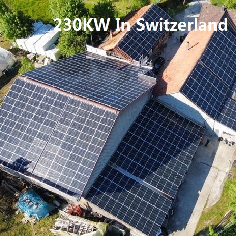 نظام الطاقة الشمسية السكنية على السطح Bluesun 230KW في سويسرا